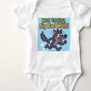 “Cute Baby Shirt 3-6 Months — Sparkle Wolf Design, Toddler Toddler Tee, Kids Ani